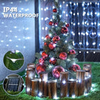4 Pack Solar Fairy Lights, 33ft 100LED Solar String Lights, White in White, alternate view 6