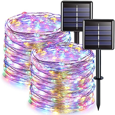 4 Pack Solar Fairy Lights, Each 33ft 100 LED, Multicolored