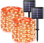 4 Pack Solar Halloween Lights, 33FT 100 LED Orange Fairy Lights