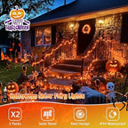 4 Pack Solar Halloween Lights, 33FT 100 LED Orange Fairy Lights, alternate view 2