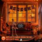 4 Pack Solar Halloween Lights, 33FT 100 LED Orange Fairy Lights, alternate view 4