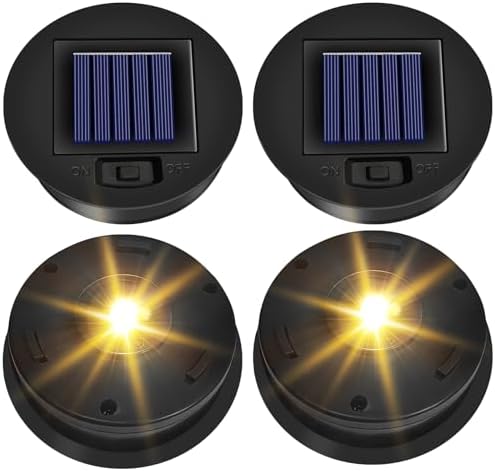4 Pack Solar Lights Replacement Top (Top Size 3.3inch, Bottom Size 2.91 inch) Solar Lantern Light Lids