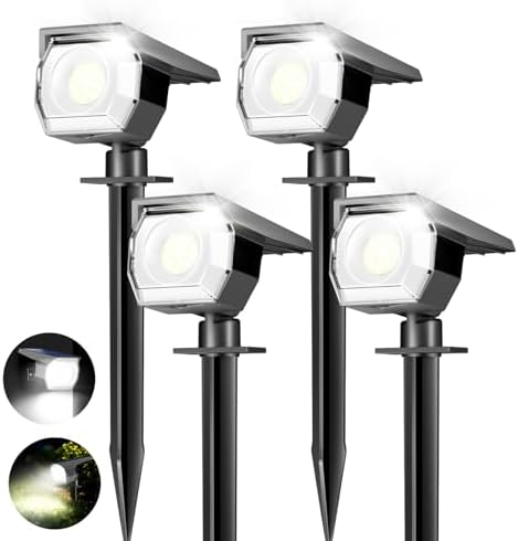 4 Pack Solar Spot Lights Outdoor Waterproof, Landscape Spotlights