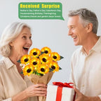 4 Pack Solar Sunflower Lights with 24 Solar Flowers Garden Decor in Yellow, alternate view 5