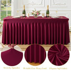 4 Pack Spandex Burgundy Fitted Table Cloth for 6ft Rectangle Tables Burgundy Stretch Tablecloth Table Covers, alternate view