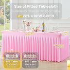 4 Pack Spandex Pink Fitted Table Cloth for 6ft Rectangle Tables Pink Stretch Tablecloth Table Covers Banquet, alternate view