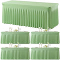 4 Pack Spandex Sage Green Fitted Table Cloth for 6ft Rectangle Tables Sage Green Stretch Tablecloth Table Covers