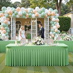 4 Pack Spandex Sage Green Fitted Table Cloth for 6ft Rectangle Tables Sage Green Stretch Tablecloth Table Covers, alternate