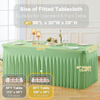 4 Pack Spandex Sage Green Fitted Table Cloth for 8ft Rectangle Tables Sage Green Stretch Tablecloth Table Covers, alternate