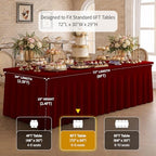 4 Pack Spandex Table Covers 6 FT, Elastic Fitted Stretch Table Skirts for Rectangle Tables, Wrinkle Resistant, alternate view