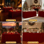 4 Pack Spandex Table Covers 6 FT, Elastic Fitted Stretch Table Skirts for Rectangle Tables, Wrinkle Resistant, alternate view