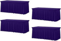 4 Pack Spandex Table Covers 8 FT, Elastic Fitted Stretch Table Skirts for Rectangle Tables, Wrinkle Resistant
