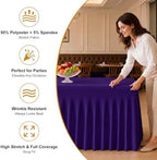 4 Pack Spandex Table Covers 8 FT, Elastic Fitted Stretch Table Skirts for Rectangle Tables, Wrinkle Resistant, alternate view