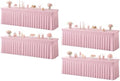 4 Pack Spandex Table Covers 8 FT, Elastic Fitted Stretch Table Skirts for Rectangle Tables, Wrinkle Resistant