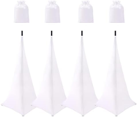 4 Pack Speaker Stand Cover Tripod Scrim, DJ Speaker Stand Scrim Tripod Cover with 360 Degree Coverage