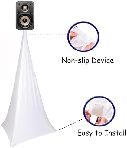 4 Pack Speaker Stand Cover Tripod Scrim, DJ Speaker Stand Scrim Tripod Cover with 360 Degree Coverage, alternate view 4