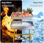 4 Pack Stainless Steel Chafing Dishes for Buffet, 9 QT Capacity with 7 Pans and Serving Utensils Food Warmers, alternate view
