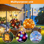 4 Pack String Light Poles,10 Ft Light Poles for Outside String Lights, Outdoor Lights Pole with Fork, Metal, alternate view 3