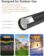4 Pack String Light Poles for Outside, Adjustable Metal Patio Light Poles, alternate view 5