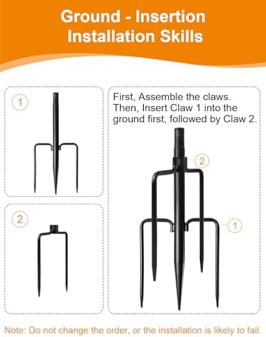 4 Pack String Light Poles for Outside, Adjustable Metal Patio Light Poles, alternate view 6