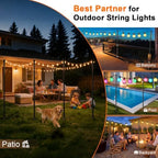 4 Pack String Light Poles for Outside, Upgraded Heavy-Duty Metal Light Poles for Outdoor String Lights with, alternate view 3