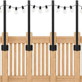 4 Pack String Light Poles, Poles for Outdoor String Lights Fence Post Light