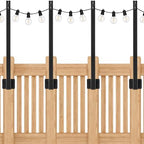 4 Pack String Light Poles, Poles for Outdoor String Lights Fence Post Light