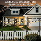 4 Pack String Light Poles, Poles for Outdoor String Lights Fence Post Light, alternate view 6