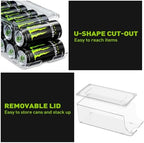 4 Pack Tall Skinny Can Organizer for Refrigerator, Stackable Large Soda Cans of 16oz & 17oz Beverage Energy, alternate view 4