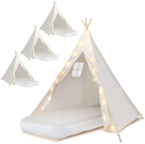 4 Pack Teepee Tent for Kids [Thickened], Kids Sleepover Teepee Tent Set