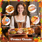 4 Pack Thanksgiving Serving Trays, 13x10 Inch Melamine Platters in 13 x 10 Inches in Multicolor, alternate view 4