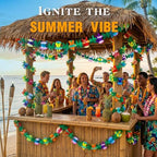 4 Pack Tropical Hawaiian Garland Luau Party Decorations, 40ft, alternate view 2