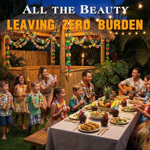 4 Pack Tropical Hawaiian Garland Luau Party Decorations, 40ft, alternate view 6