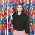 4 Pack Wavy Rainbow Foil Fringe Curtain | 3.3x6.6ft Colorful Tinsel Metallic Streamers Holiday Photo Booth Props, alternate