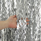 4 Pack Wavy Silver Tinsel Foil Fringe Curtains Streamers Backdrop Matte
