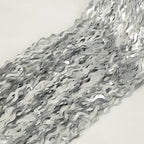 4 Pack Wavy Silver Tinsel Foil Fringe Curtains Streamers Backdrop Matte, alternate view 6