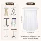 4 Pack White Cocktail Table Cover 32 x 43 Inch with Wavy Skirt in 32 x 43 Inch, alternate view 3
