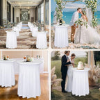 4 Pack White Cocktail Table Cover 32 x 43 Inch with Wavy Skirt in 32 x 43 Inch, alternate view 5
