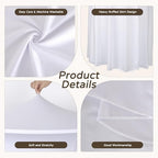 4 Pack White Cocktail Table Cover 32 x 43 Inch with Wavy Skirt in 32 x 43 Inch, alternate view 6