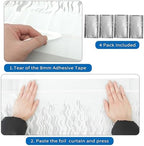 4 Pack White Door Streamers Foil Backdrop - 3.3x6.6ft Metallic Tinsel Foil Fringe Curtains Photo Booth Backdrop, alternate