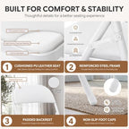 4 Pack White Padded Folding Chairs with Metal Frame, alternate view 5