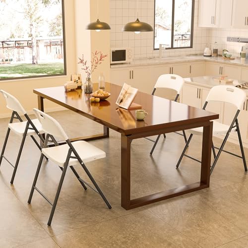 4-Pack White Plastic Folding Chairs, Portable Seat with Sturdy Steel Frame for Indoor & Outdoor Use, Perfect for, alternate