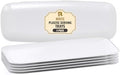 4 Pack White Plastic Serving Trays for Party - White Serving Tray 17 by 6.5 in - Rectangular Heavy Duty Dessert