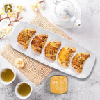 4 Pack White Plastic Serving Trays for Party - White Serving Tray 17 by 6.5 in - Rectangular Heavy Duty Dessert, alternate