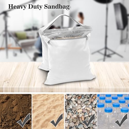 4-Pack White Sandbag Weight Bag for Light Stand Photography Video Equipment, alternate view 2