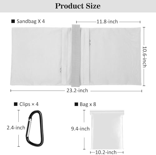 4-Pack White Sandbag Weight Bag for Light Stand Photography Video Equipment, alternate view 5