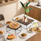 4 Pack Wooden Buffet Risers, Tiered Food Display Stands Set - Square Cupcake Stands for Dessert Table, Party, alternate view