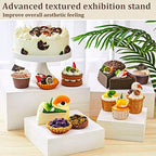 4 Pack Wooden Display Risers, Rustic Cake Stands, Vintage White in Vintage White, alternate view 3