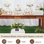 4 Pack Wooden Display Risers, Rustic Cake Stands, Vintage White in Vintage White, alternate view 6