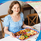 4 Pack World Flag Serving Trays, Melamine Platters, 13 x 10 Inch in 13 x 10 inch in Multicolor, alternate view 2